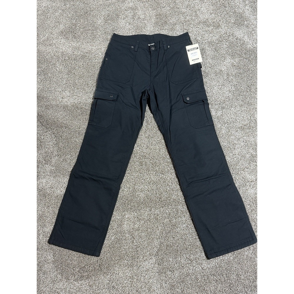 NWT Duluth Trading Flex Firehose Lined Cargo Pants Womens 10X33 Black